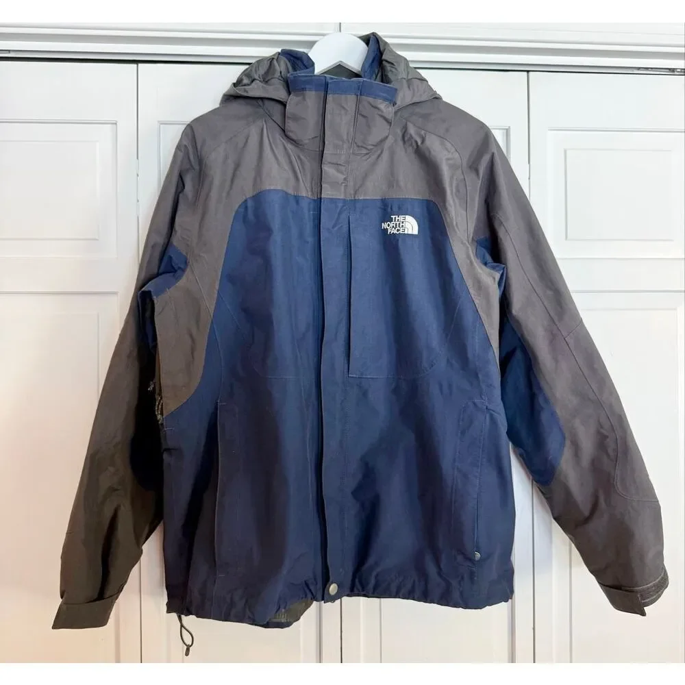 The North Face Hyvent shell jacket size large grey and navy